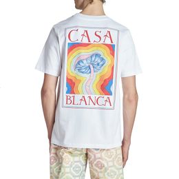 Heren Casual Shirts Casablanca Dreamland Cloud print korte mouw zomer CASA heren en dames losse allmatch merk Tshirt 230717