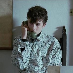 Heren Casual Shirts Elio Perlman Movie Call Me By Your Name Blouse Cmbyn Timothee Chalamet dezelfde lange mouw shirt kostuums cosplay un dhgbv
