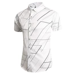 Heren Casual Shirts Mode 12 Style Design Shirt met korte mouwen Gestreept Wit Blauw Strandblouse Zomerkleding Overmaatse 5XL 6XL 7XL 230614