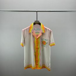 Freizeithemden für Herren, modisch, Strandurlaub, T-Shirt, hawaiianischer Stil, kurzärmelig, Sommerhemd mit einer Tasche, Roba 230718