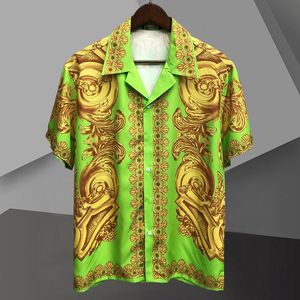 Chemises décontractées pour hommes Vêtements de rue hawaïenne Chemise de plage Or Motif baroque Imprimé Hip Hop Loisirs Tropical Holiday Top Ropa Para Hombre 230718