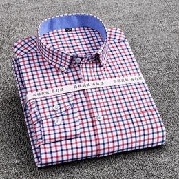 Casual shirts van heren van hoge kwaliteit katoen oxford gestreepte enkele patch zak met lange mouwen reguliere fit comfortabele buttoncollar shirt 230202