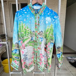 Camisas casuales para hombre ly llegó ropa para hombre Casablanca camisa estate impreso diseñador de alta calidad 230718