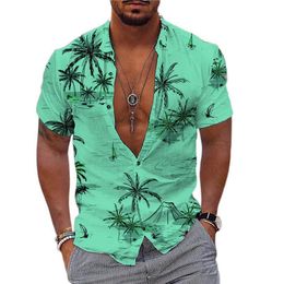 Camisas informales para hombres BLUSA DE MODA TREE TRESS FIELA COMIDADO CAMISA Hawaiiana Hombre de gran tamaño Loos en 3D Impresión visualmente rica 230815