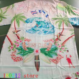 Camicie casual da uomo Camicia da spiaggia hawaiana a maniche corte rosa Surfing Club Casablanca 230718