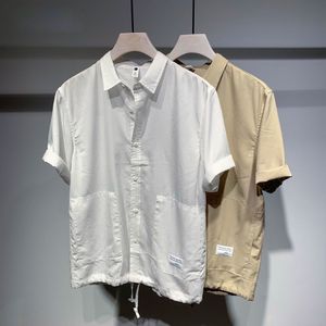 Hommes chemises décontractées à manches courtes vêtements d'été mode coréenne hommes Streetwear couleur unie basique respirer mince Cool 230726