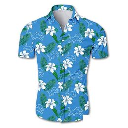 Chemises décontractées pour hommes chemises de fleur d'été Streetwear Lion Blue Cartoon Shirtmens Drop Livilar Vêtements Dhghb