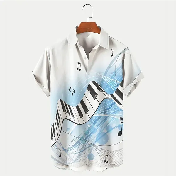 Chemises décontractées pour hommes, chemise hawaïenne d'été, Bowling, manches courtes, bloc de couleurs, vêtements de vacances à boutons