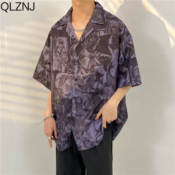 Camisas casuales para hombre Vintage para hombre camisa casual suelta de verano hiphop de gran tamaño de manga corta resort de playa Aloha 230718