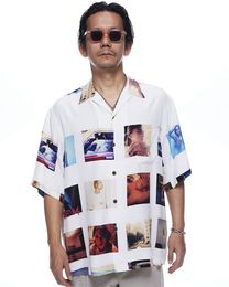 Chemises décontractées pour hommes WACKO MARIA hawaïenne à manches courtes 1 chemise de plage de Style d'été de qualité y2k 230718