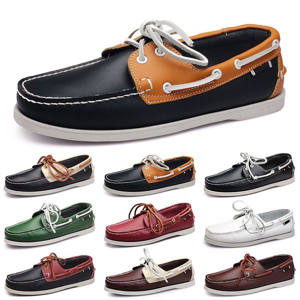 Zapatos Casuales Para Hombre Ocios Negros Platas Taupe Dlives Marrón Gris Rojo Verde Caminar Bajo Suave Multis Cuero Hombres Zapatillas Zapatillas De Deporte Al Aire Libre Zapatos Náuticos Transpirables AA019