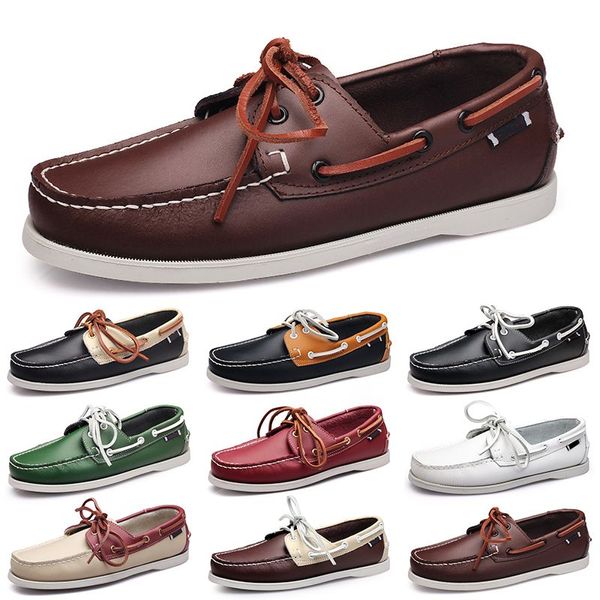 Zapatos Casuales Para Hombre Ocios Negros Platas Taupe Dlives Marrón Gris Rojo Verde Caminar Bajo Suave Multis Cuero Hombres Zapatillas Zapatillas De Deporte Al Aire Libre Zapatos Náuticos Transpirables AA047