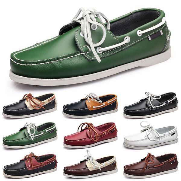 Zapatos Casuales Para Hombre Ocios Negros Platas Taupe Dlives Marrón Gris Rojo Verde Caminar Bajo Suave Multis Cuero Hombres Zapatillas Zapatillas De Deporte Al Aire Libre Zapatos Náuticos Transpirables AA020