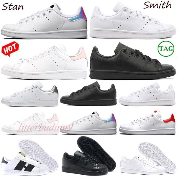 Hommes Casual Chaussures Designer Baskets Superstar Rainbow Stan Smith Super Star Triple Blanc Ruban Bleu Marine Femmes Baskets Hommes Baskets