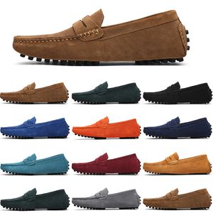 Heren Casual schoenen op mannen Glippen Lazy Suede Leather Shoe Big Size 38-47 Red Gray 452 S S 312394676 S 945577502 S