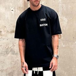 Hommes décontracté manches courtes t-shirt Simple noir blanc surdimensionné T-shirts coton T-shirts hommes femmes Hip Hop Streetwear MG240013