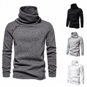 Hommes Casual Slim Fit Pull tricoté Pulls à col roulé Lg manches Therma o4eF #