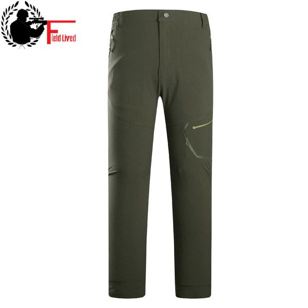 Pantalones de carga de secado rápido para protección solar informal para hombre, pantalones de chándal elásticos para hombre, pantalones ligeros para exteriores, verde para hombre 210518