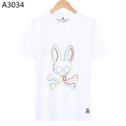 Hommes décontractés T-shirt psychologique lapin Hommes Qolo Animal Imprime