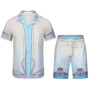 Heren Casual tracksuits Menshirt en shorts Set Nieuwe zomercasual geprint Hawaiiaans shirt Korte mannelijke printjurkpak Sets plus M-3XL