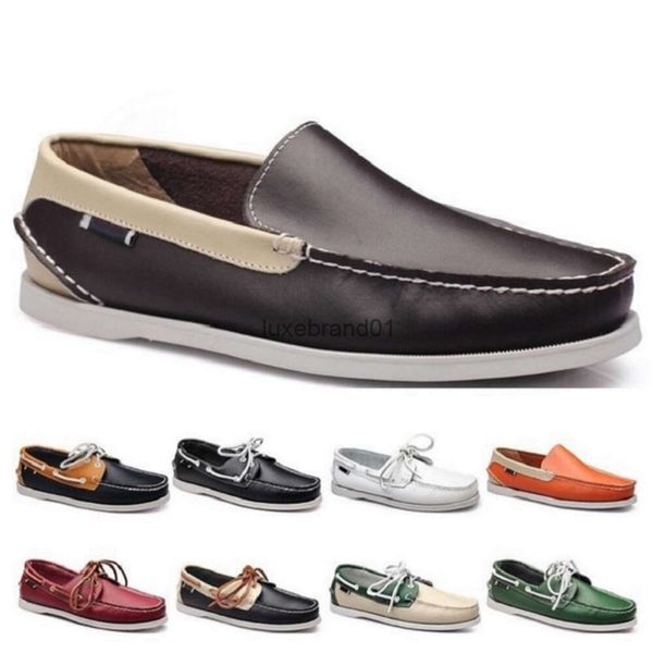 Hombre Casual Type532 Zapatos de moda Cuero Estilo británico Negro Blanco Marrón Verde Amarillo Rojo Al aire libre Cómodo Transpirable Chaussures346557