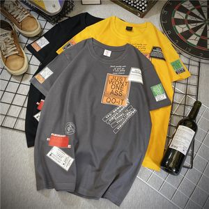 Camiseta informal con estampado de Hip Hop para hombre, jersey de gran tamaño, camiseta Harajuku, camisetas de manga corta de verano, camisetas de algodón con cuello redondo 24