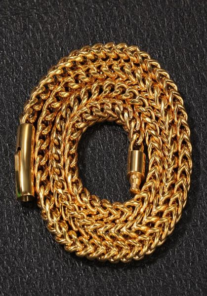 Chaînes pour hommes Colliers pour hiphoptop qualité Acier inoxydable Franco collier corde chaîne mode hip hop bijoux masculins accessoire4284653