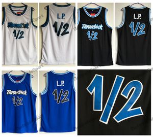 Maillots de basket-ball Throwbck pour hommes # 1/2 L.P. Jersey Anfernee Penny Hardaway Lil Chemises blanches Chemise cousue bleu noir