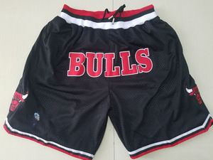 Mens''Chicago''Bulls''shorts baloncesto retro malla bordada casual atlético gimnasio equipo pantalones cortos negro 001