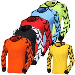 Fútbol para hombres Fútbol mangas largas Guardián Uniformes Sport Sport Top Breatable Soccer portero Jersey Kit 240402