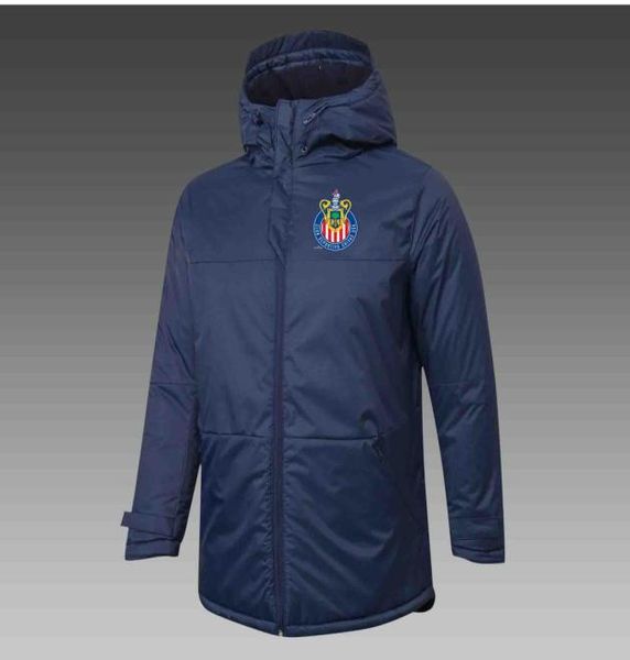 Mens Chivas USA Down Jacket de invierno Caballa de manga larga Abrigas de moda para el equipo Soccer Parkas Emblemas personalizados 3487158