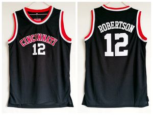 Mens Cincinnati Bearcats Oscar Robertson College Basketbal Jerseys Shirts Vintage Zwart 12 Stitched University Jersey S-XXL