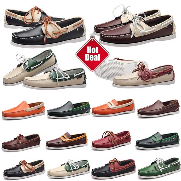 Mocasines de moda genuinos clásicos para hombre Diseñadores de cuero Hombres Trabajo de oficina de negocios Zapatos de vestir formales Diseñador de marca Fiesta Boda Zapato plano Eur 38-4 68