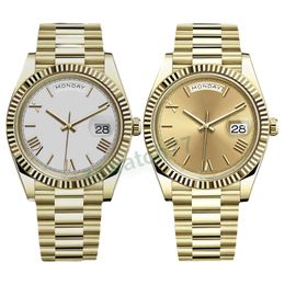 Heren klassiek gouden horloge datum 41 mm automatisch mechanisch horloge Heren designer roestvrijstalen horloge Orologio di Lusso luxe zakelijk horloge