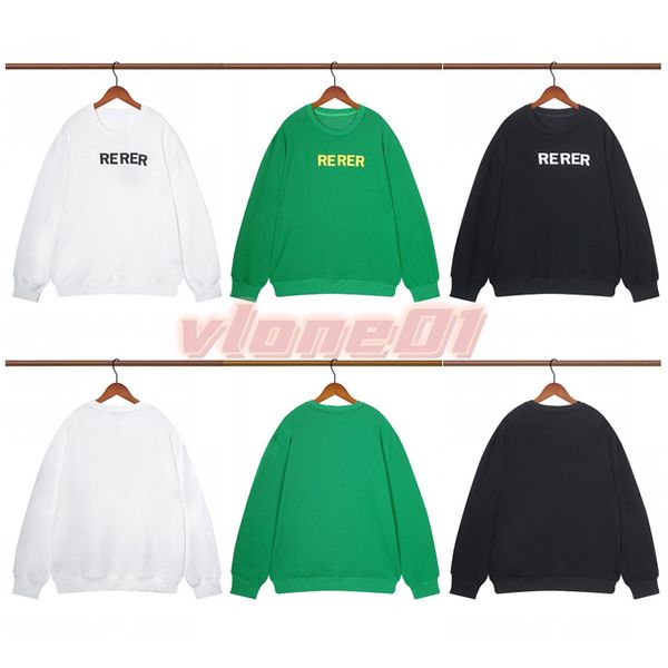 Hommes Classique Lettre Imprimer Hoodies Femmes Casual Lâche Vert Sweat Couples Streetwear Col Rond À Manches Longues Tops Asiatique Taille M-3XL