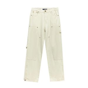 Klassieke nigo paarse herenjeans met kwastjes beschadigde denim Gatbroek Slim fit designerjeans RGLI