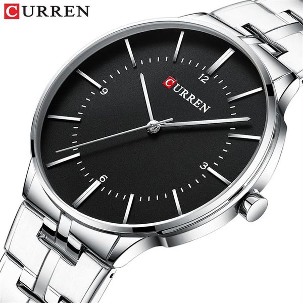 Montre analogique à Quartz classique pour hommes CURREN montre-bracelet de luxe de mode d'affaires en acier inoxydable montres de Sport pour hommes horloge Relogio Masculino3111