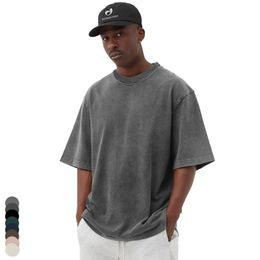 Vêtements pour hommes Tshirt surdimensionné 100% coton T-shirt fabricant Streetwear Hip Hop Blank Acid lavage Custom vintage T-shirts 240329