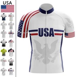 Vêtements pour hommes Team USA FLAG CYCLING COMMINES SUMME COMMANDE DE BICYLE CHECHY