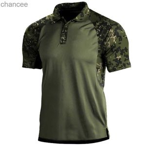 Vêtements pour hommes Été Camo Drapeau américain Imprimer T-shirts en plein air Homme Militaire Tactique Polo à manches courtes Chasse Randonnée Top HKD230825