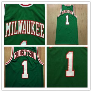 Mens College vintage Oscar Robertson Basketball Maillots MN 1971-1972 Cousu Classique Vert Mesh Jersey Taille S M L XL XXL NCAA Chemises