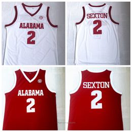 Mens Collin 2 Sexton College Jersey Alabama Crimson Tide Basketball Jerseys Home Red White Ed Shirts S-XXL
