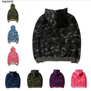 Sudaderas con capucha cómodas para hombre Camo Shark Print Suéter de algodón Sudadera con capucha Casual para hombre Chaqueta con capucha de color rojo púrpura Tallas grandes S-3XL Sudadera con capucha de polo casual