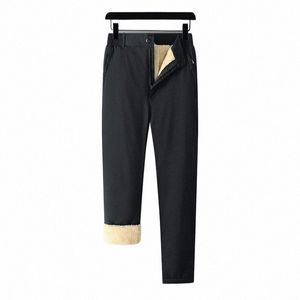 Pantalon de survêtement chaud des hommes confortables Lamb Lamb Pantalon pour hommes pantalon de survêtement de bus bus de laine de laine épaissie décontractée Q4F6 # #