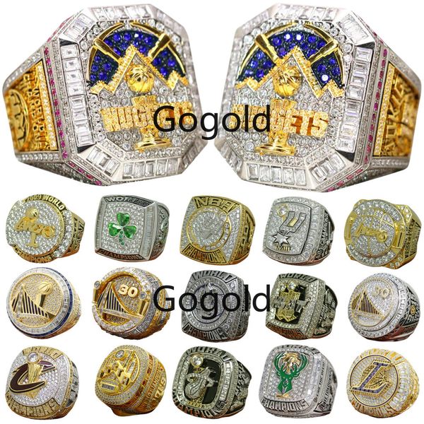 Designer World Basketball Championship Ring Set Luxe 14K Gold Nuggets Team JOKIC Champions Anneaux Pour Hommes Femmes Diamant Sport Bijoux