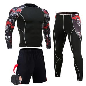 Vêtements de compression pour hommes Costumes Collants de gymnastique Vêtements d'entraînement Entraînement Jogging Ensemble de sport Course Rashguard Survêtement pour hommes 240307