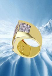 MENS CONCAVE CZ BLING BLING 360 ETERNITY RING ICED OUT SINGS CUBIC Zirconia Micro Pave Simulate Diamonds Anneau avec boîte cadeau 18K G8582741