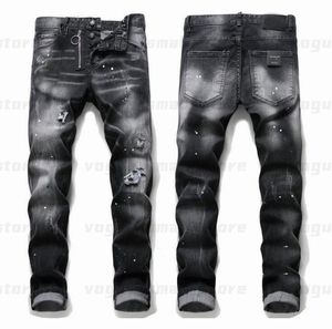 Mens Cool Rips Stretch Designer Jeans Distressed gescheurde Biker Slim Fit gewassen motorfiets denim Men S Hip Hop Fashion Man Pants 2021EX70