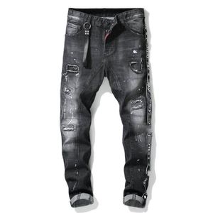 Mens Cool ksubi jeans Rips Stretch Designer Jeans Distressed Ripped Biker Slim Fit Washed Motorcycle Denim Heren Hip Hop Fashion Man Broek