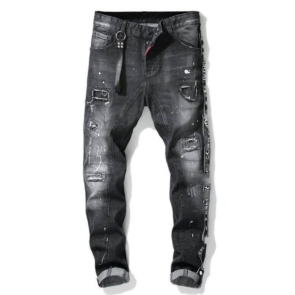 Mens Cool ksubi jeans Rips Stretch Designer Jeans Distressed Ripped Biker Slim Fit Washed Motorcycle Denim Men s Hip Hop Fashion Man Pants